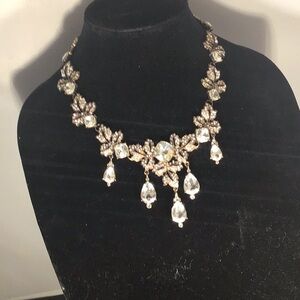 Oscar de la Renta Gold and Silver Necklace with Floral Design